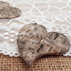 Coeurs en écorce de bois naturel par 10