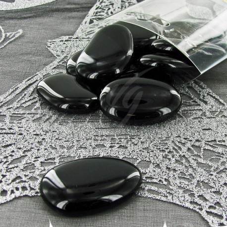 Galets en verre NOIR - Etui de 12