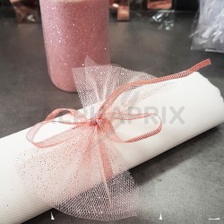 Tulle Déco 8CM ROSE GOLD pailleté