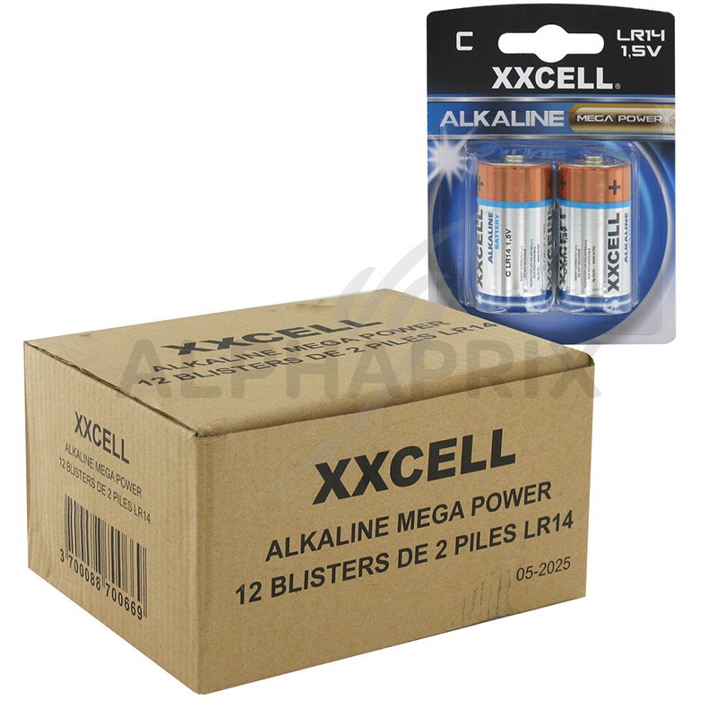 Piles alcalines XXCell blister 2 piles LR14