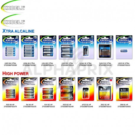 Piles alcalines XXCell blister 2 piles LR20