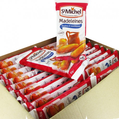 Madeleines par 6 longues natures - 80g St Michel
