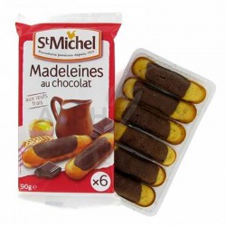 Madeleines par 6 longues chocolat - 90g St Michel