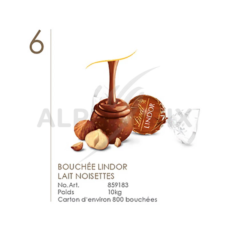 LINDT Fins Gourmands, tablette de chocolat au lait fondant noisettes 