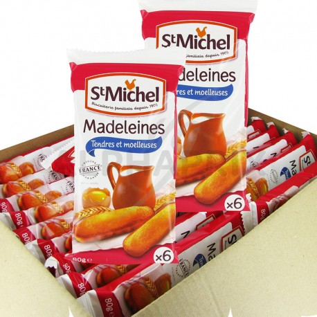 Madeleines par 6 longues natures - 80g St Michel