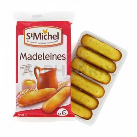 Madeleines par 6 longues natures - 80g St Michel
