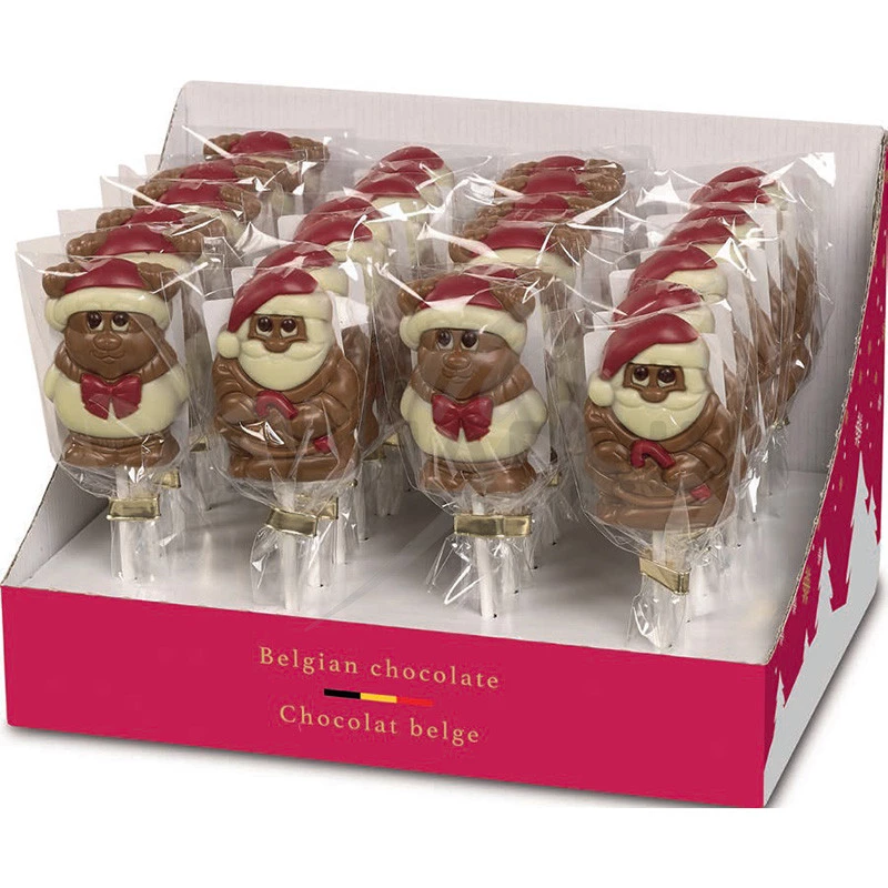 Sucettes PÈRE-NOËL et BONHOMME DE NEIGE en marshmallow sucré x 12