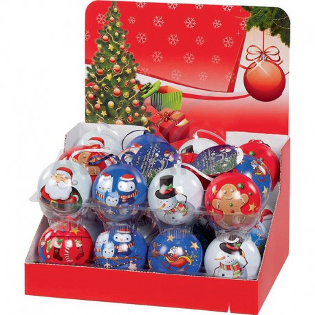 Boules de Noël garnie pièces chocolat 36g