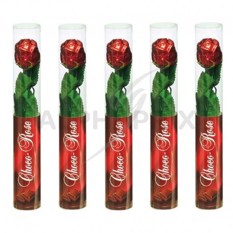 Roses en chocolat 20g - 26cm - lot de 5