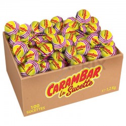 Sucettes carambar caramel - boîte de 100 en stock