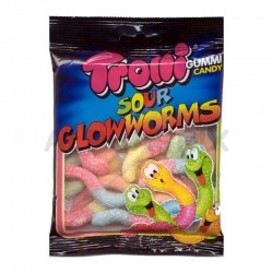Sachet 100g glowworms Trolli en stock