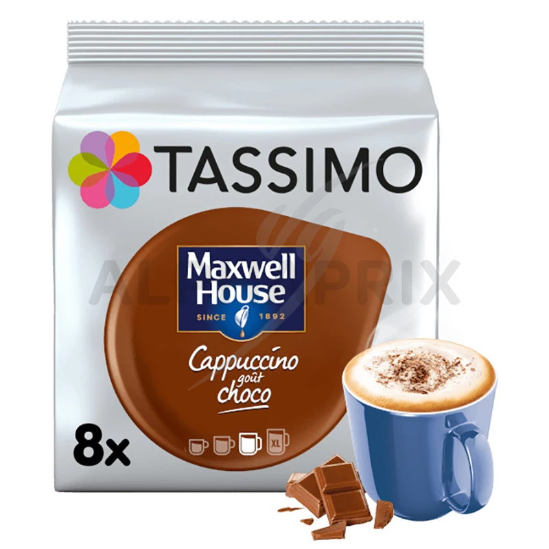 TASSIMO Café dosettes Maxwell House Cappuccino goût choco - Lot de