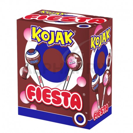 Sucettes Kojak gum Cola Fiesta - boîte de 100