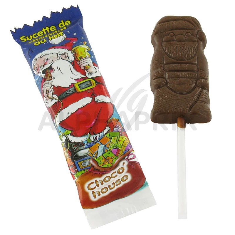 Sucettes Père Noël chocolat lait 15g