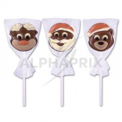 ~Sucettes chocolat Pères Noël Oursons Rennes assortis 18g PM