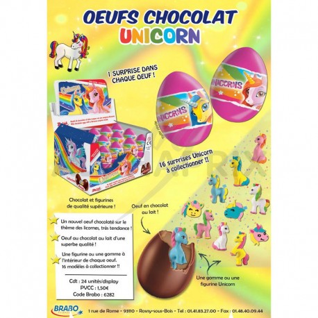 Oeufs chocolat licence Unicorn (Licorne)