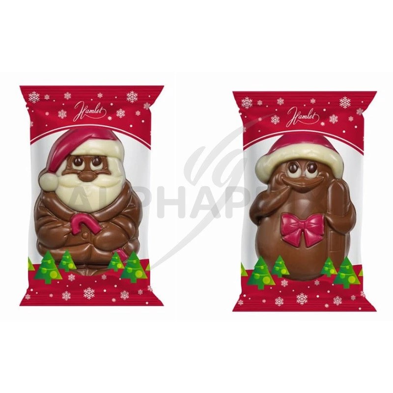 Coffret de 12 figurines de Noël pralinés au chocolat noir sans sucre