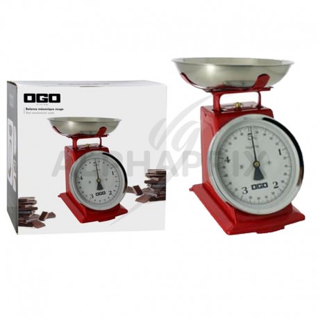 Balance mécanique 5kg - Ogoliving rouge