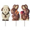 ~Sucettes Chocolat décorées Coccinelle Papillon Mouton 35g en Display
