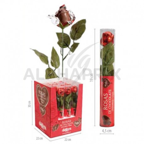 Roses en chocolat 20g - 26cm - boîte de 24