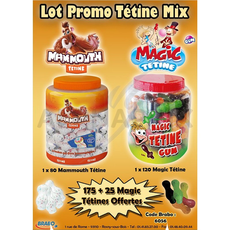 Mammouth tétine gum Brabo 80 pièces - Marlie confiseries