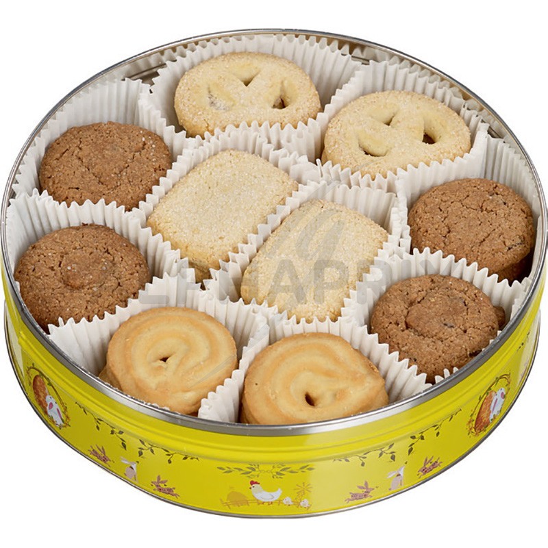 Boîte métal biscuits danois 340g décor Pâques