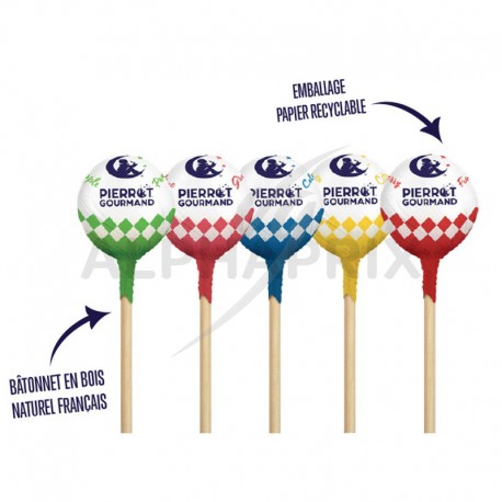 Sucettes Boules assorties Pierrot Gourmand Boîte distributrice de 150