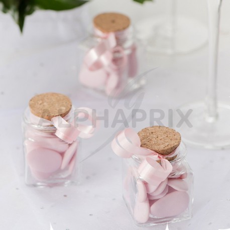 Mini pots carré avec bouchon en liège par 12