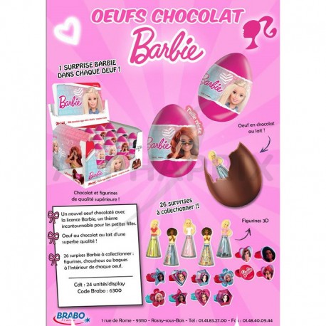 Oeufs chocolat figurine licence Barbie