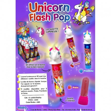 Sucettes Flash Pop Unicorn Funny Candy