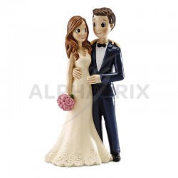 Couple de mariés Bonheur H. 16cm en stock