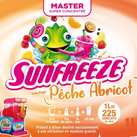 Concentré Master sun Freeze Pêche Abricot 1L pour Granité / Granita