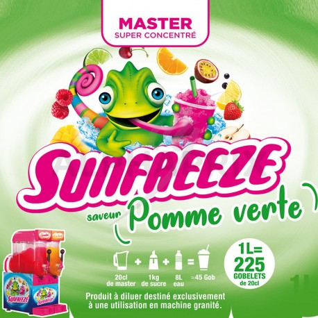 Concentré Master sun Freeze Pomme verte 1L pour Granité / Granita