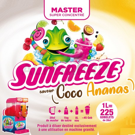 Master sun freeze Coco ananas 1L ultraconcentré pour Granité / Granita