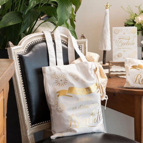 Sac en coton tote bag décor OR