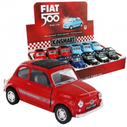 Fiat 500 métal 12cm retrofriction 1/24 - par 12 en stock