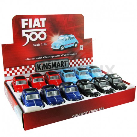 Fiat 500 métal 12cm retrofriction 1/24 - par 12