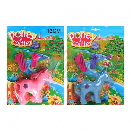 Poney à coiffer 13 cm + accessoires en blister