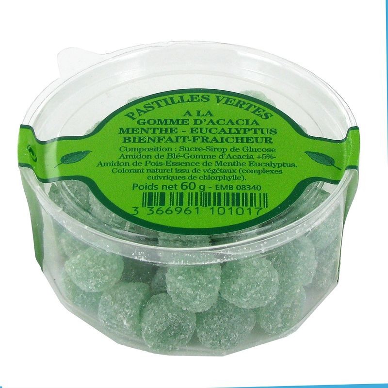 Gommes vertes 60g Menthol & Eucalyptus