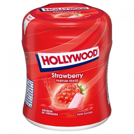 Bottle 62 dragées fraise fresh s/sucres Hollywood