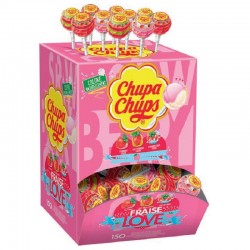 Sucettes Chupa Chups Kangaroo Box Fraise Love - boîte de 150 en stock
