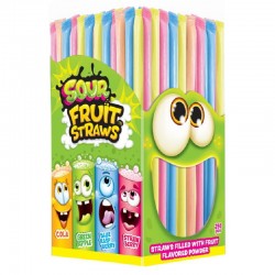 Pailles Sour Fruit Straws Johny Bee 20cm - boîte de 250