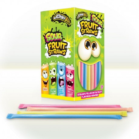 Pailles Sour Fruit Straws Johny Bee 20cm - boîte de 250