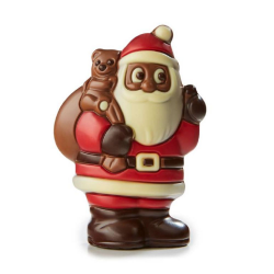 ~Père Noël avec ours au lait décoré 75g - Boîte de 8