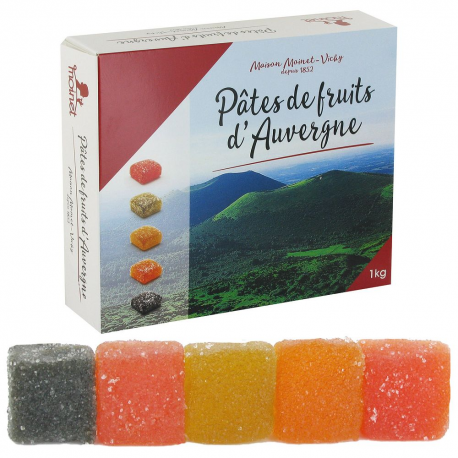 Pâtes de fruits d'auvergne boîte 1 kg volcan