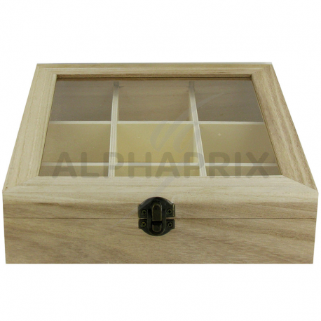 ~Boite à thé - coffret en bois 9 compartiments - pièce