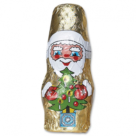 Pères Noël chocolat s/alu 40g +-11 cm