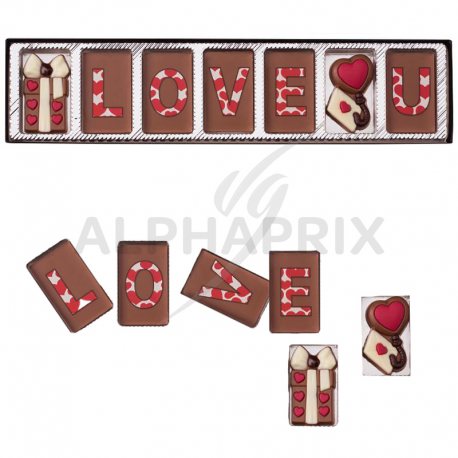 Réglette de chocolat I Love U - 70g