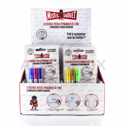 Blister 3 feutres spécial textiles coloris assortis