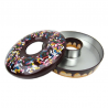 Boîte métal décor imitation Donut - diam : 18cm - h : 5cm